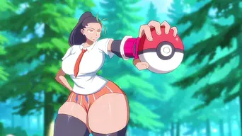 Pokemon waifu gets her gigantic ass wrecked in the forest